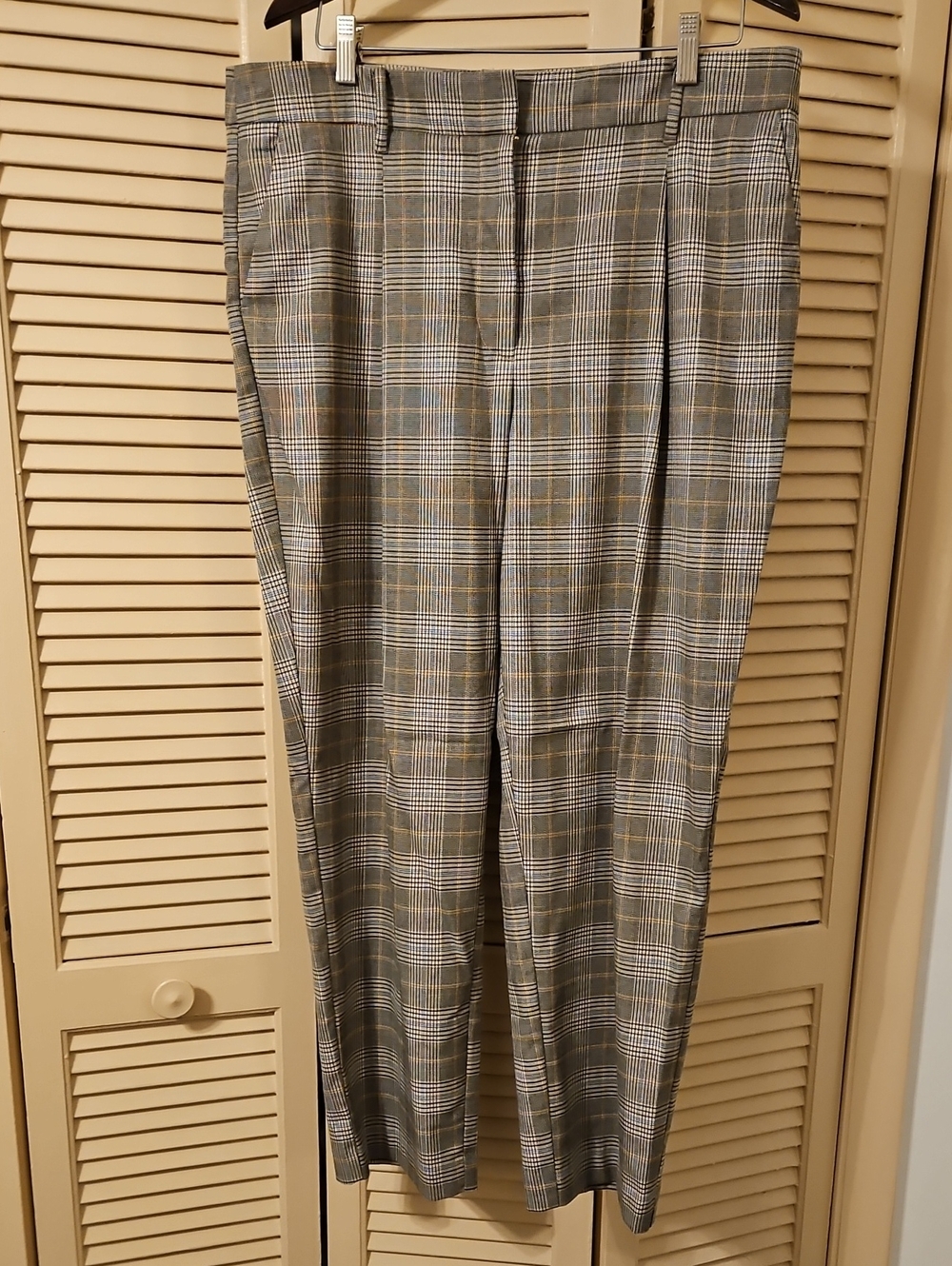Nine West Women's Gray Plaid Dress Pants